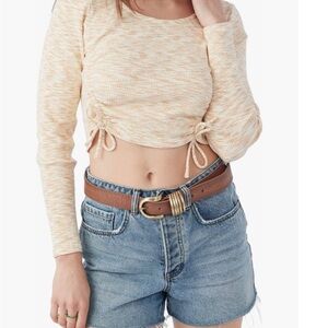 O'Neill Beige Long Sleeve Crop Top